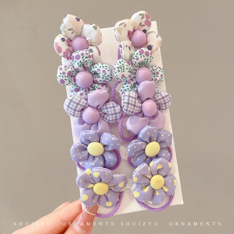 Cuerda de pelo para niños tocado de flores banda de goma elástica alta no daña el cabello banda de goma duradera cuerda de pelo de bebé lazo anillo de pelo