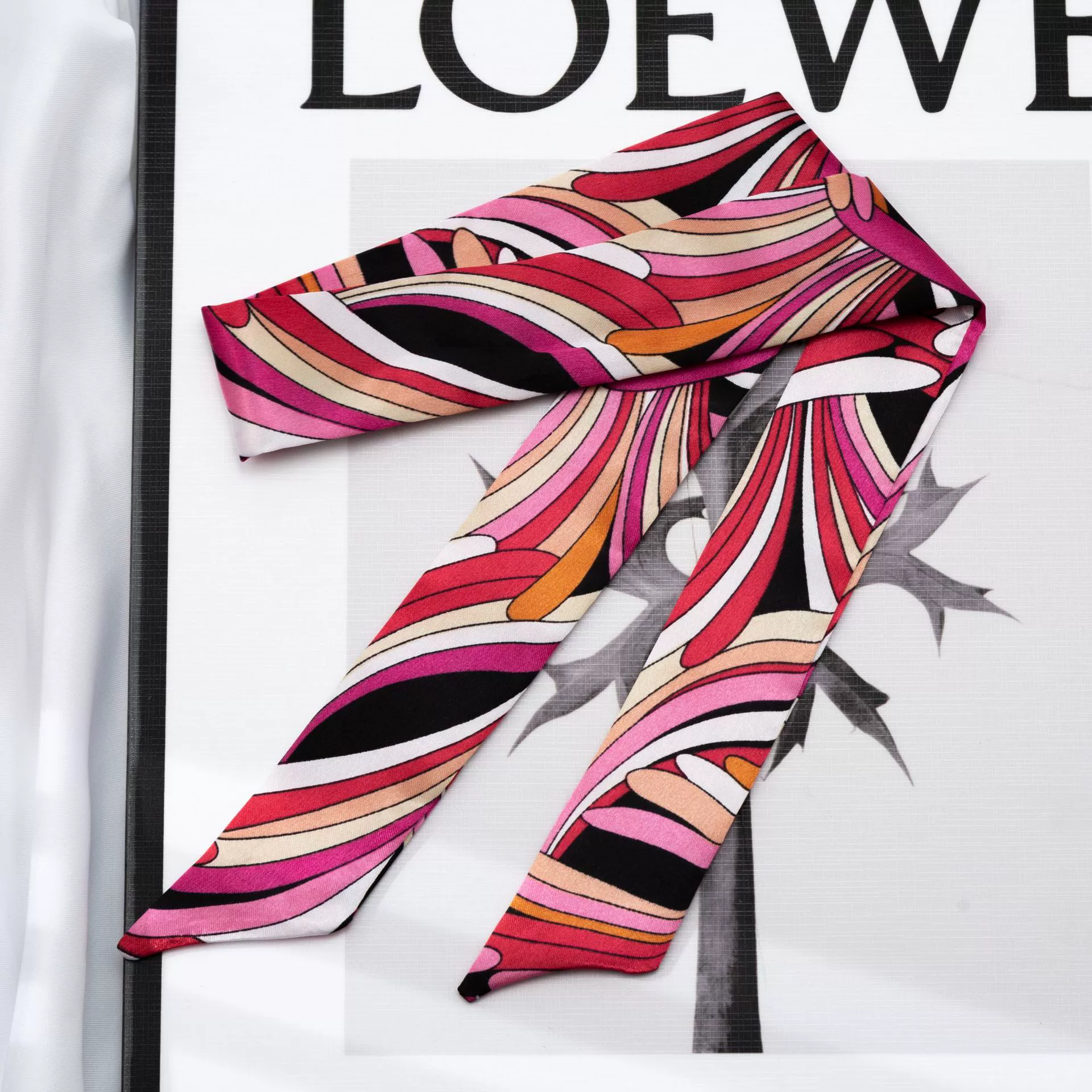 Silk Scarf Hairband (Suhang) long streamer 89×3.8 cm, lightweight gift box option