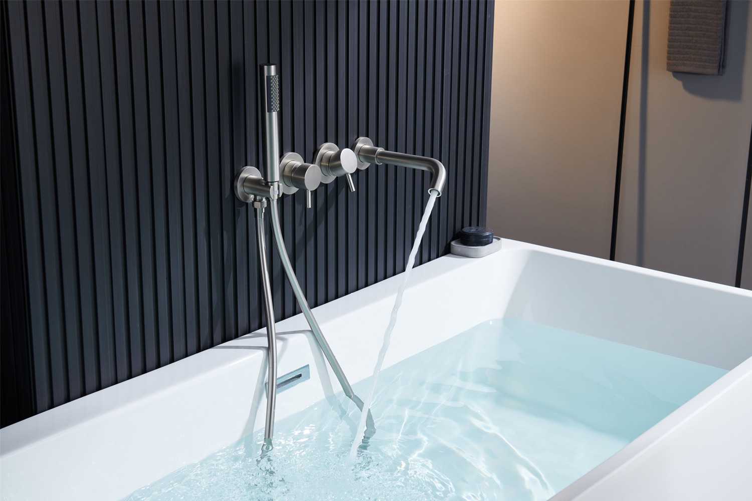 Amazon all-copper built-in bathtub faucet, hot and cold mixed water faucet, bathroom shower, hotel concealed installation Specification drawing