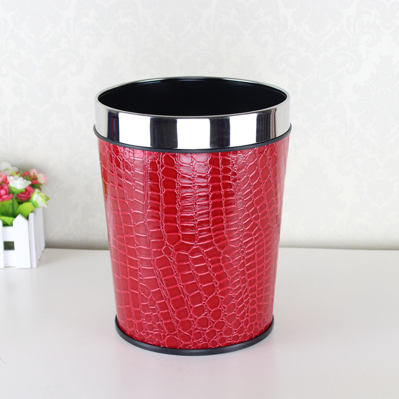 Directo de fábrica gran cubo de basura de cuero cónico creativo hogar cocina baño sala de estar cubo de basura Hotel