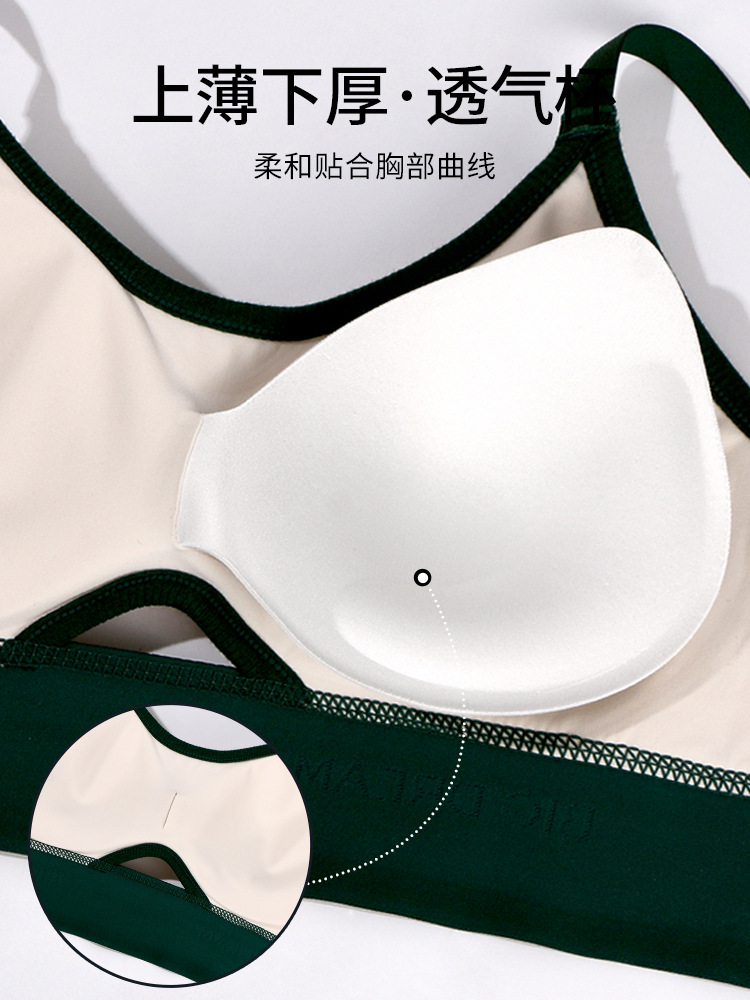 2348 ropa interior deportiva verano femenino colección de mama inalámbrica sin costuras anti-flacidez belleza espalda cómoda delgada pequeña pecho push-up texto