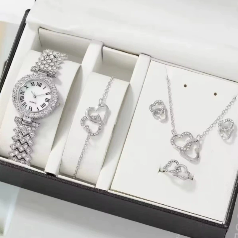 Casual Bracelet and Quartz Watch Set, Fashion Jewelry, Multiple Colors, 23.5 cm