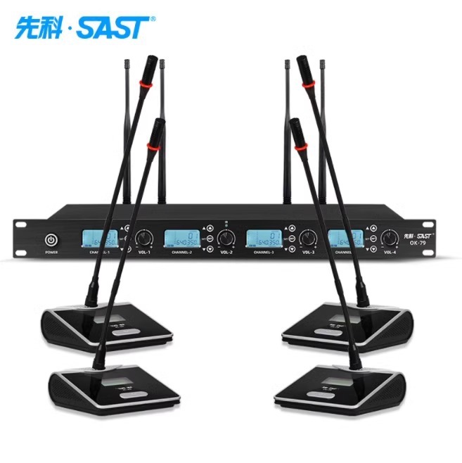 Micrófono inalámbrico OK - 12 para el hogar karaoke metal U segmento FM uno arrastrar dos micrófono de conferencia anti-aullante