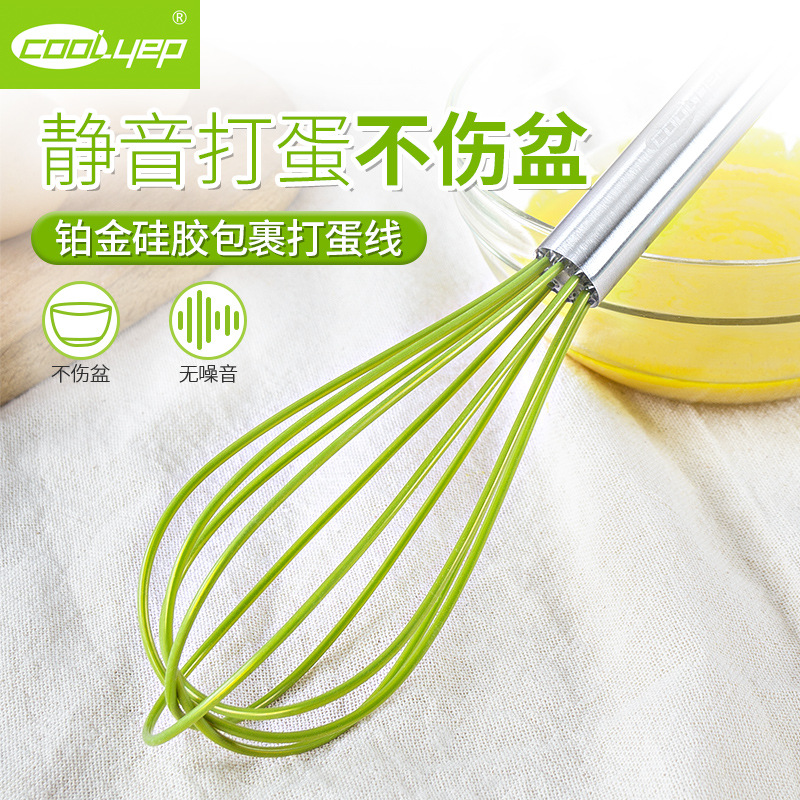 Britain Stainless steel handle Platinum silica gel Whisk Manual Cake Baking kitchen Baking Tools