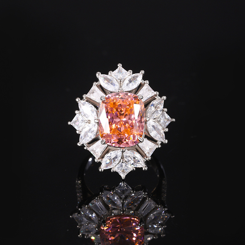 2024 nueva joyería Zhuang Shengsheng fondo de cobre chapado en oro simulación nido de pájaro cortado rosa seca traje simple mujer 10*12