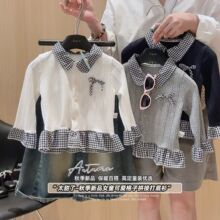 女童长袖针织t恤秋冬季新款洋气女孩翻领上衣女宝宝公主衣服秋装