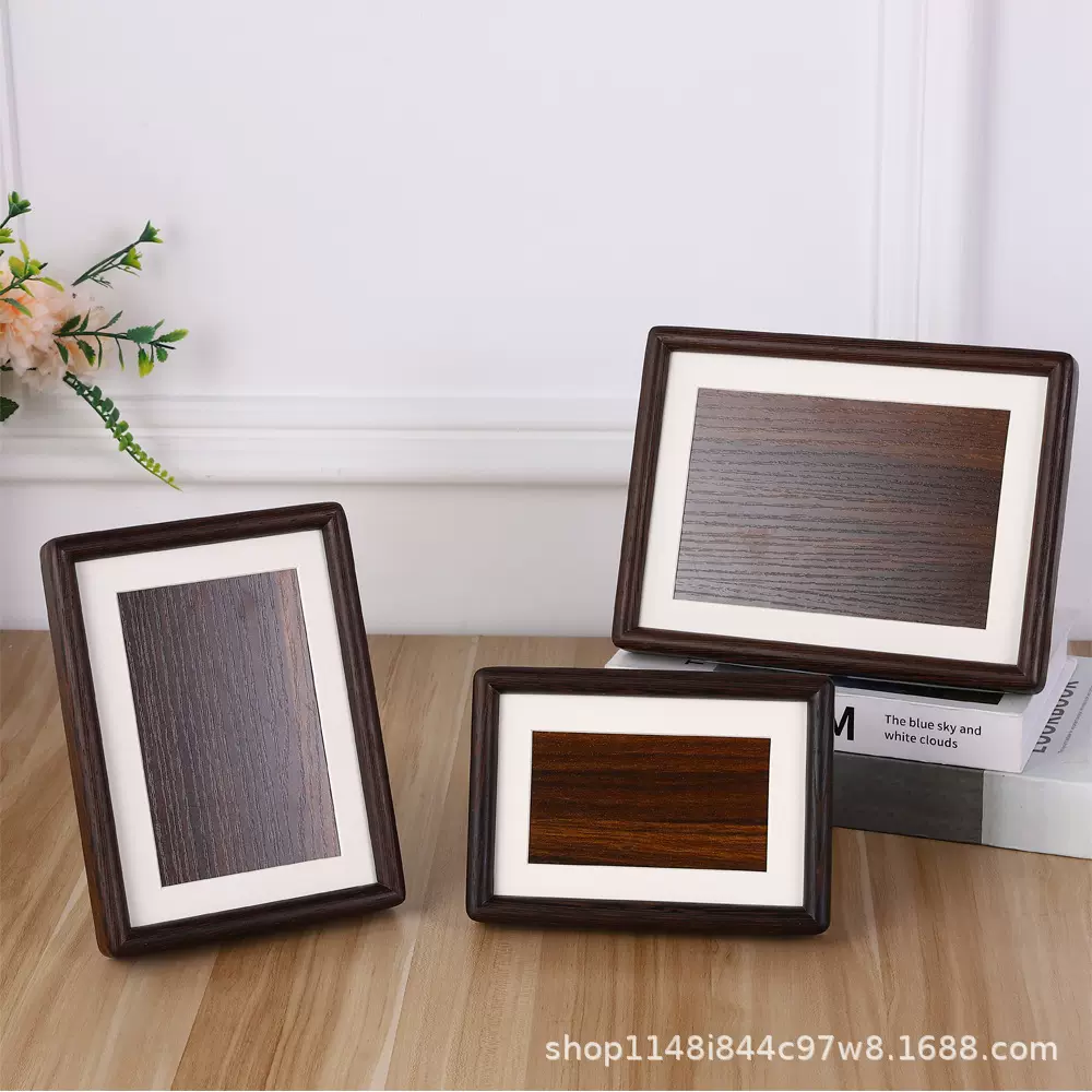 实木黑胡桃木相框照片木质相框榫卯画框实木相框摆台