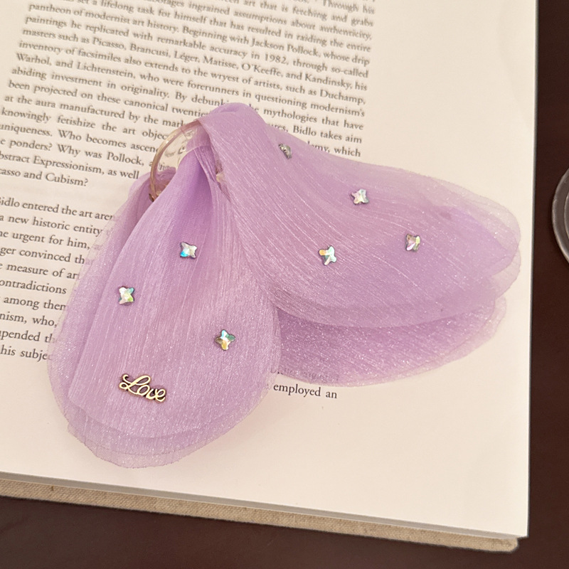 075 фиолетовая заколка для хвоста в форме бабочки