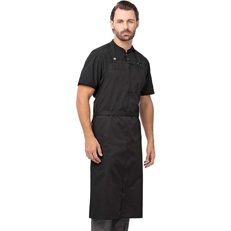 Transfronterizo Amazon poliéster algodón delantal logo personalizado cocinero camarero ropa de trabajo delantal de cocina al por mayor