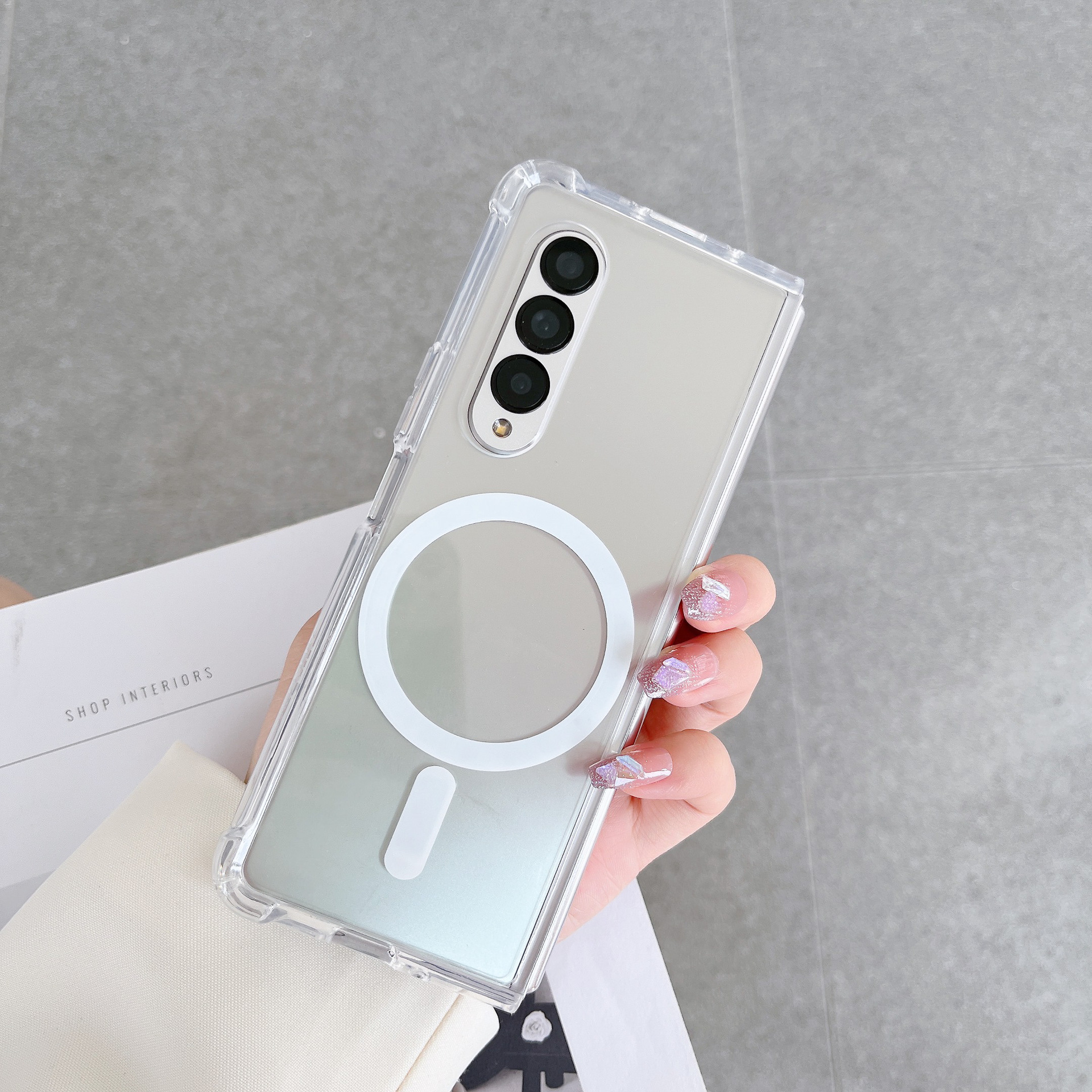 Magnetic Shockproof Acrylic Phone Case For Samsung Fold Series_voghion.com