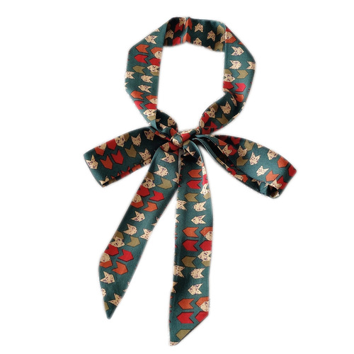 New spring and autumn thin long silk scarf women's fashion small scarf with jeans belt binding ribbon ribbon
