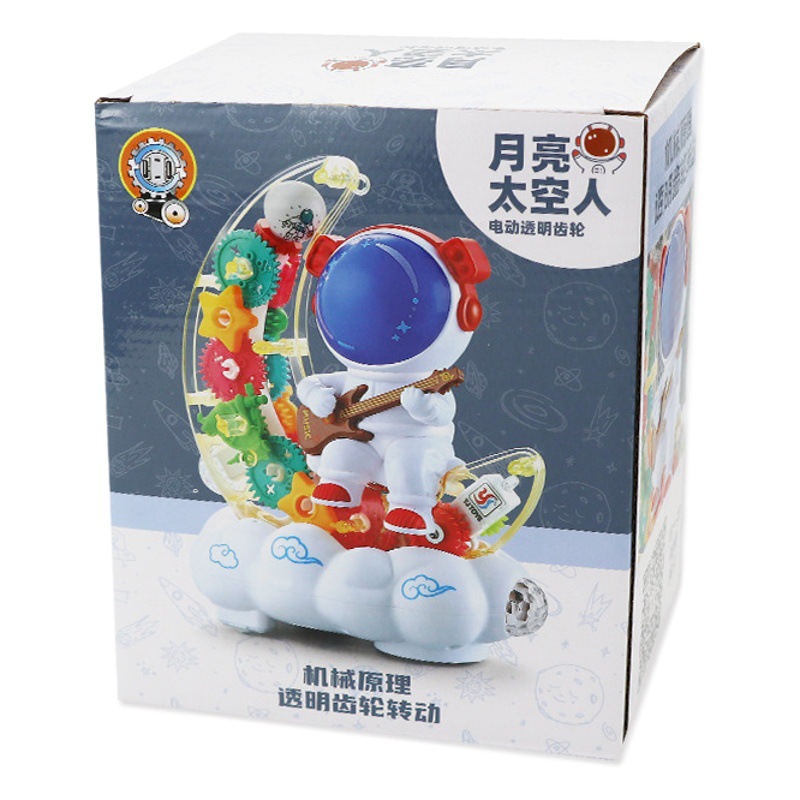 Transfronteriza lindo transparente engranaje universal astronauta música luz obstáculo evitación niños y niñas juguetes eléctricos para niños al por mayor