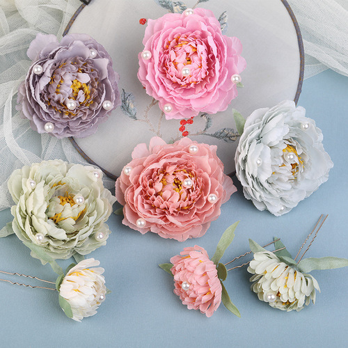 Hanfu hair silk flowers tire pressure hairpin suits after tang flower hairpin of ancient costume accessories headdress flower hair pin