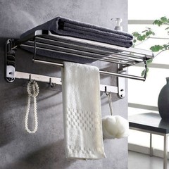 タオル掛け304ステンレス折り畳みバスタオル掛け穴なしトイレ棚壁掛け金具ストラップ