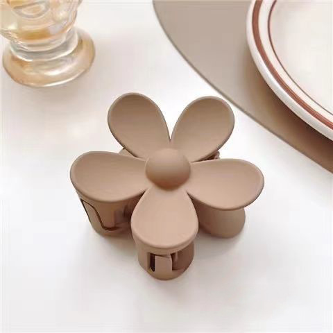 Corea del Sur leche marrón horquilla updo clip de pelo de alto grado temperamento helado clip de pelo espalda Cabeza tiburón clip de la joyería horquilla