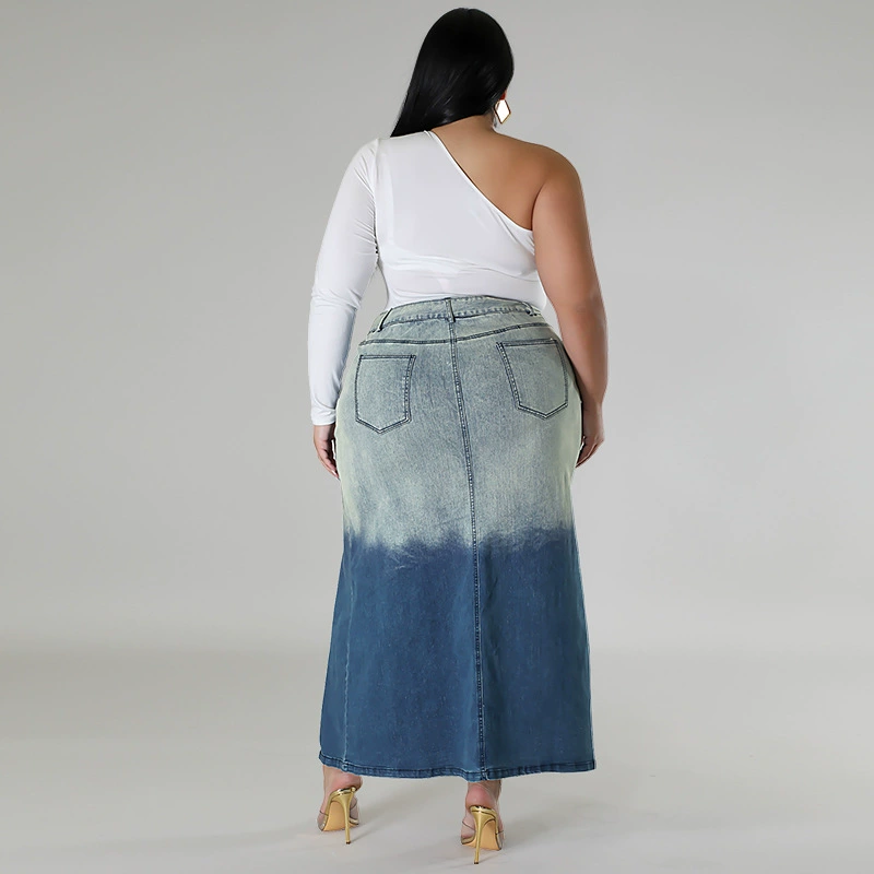 (Cross-border trading), denim skirt, J8011, plus size, gradient