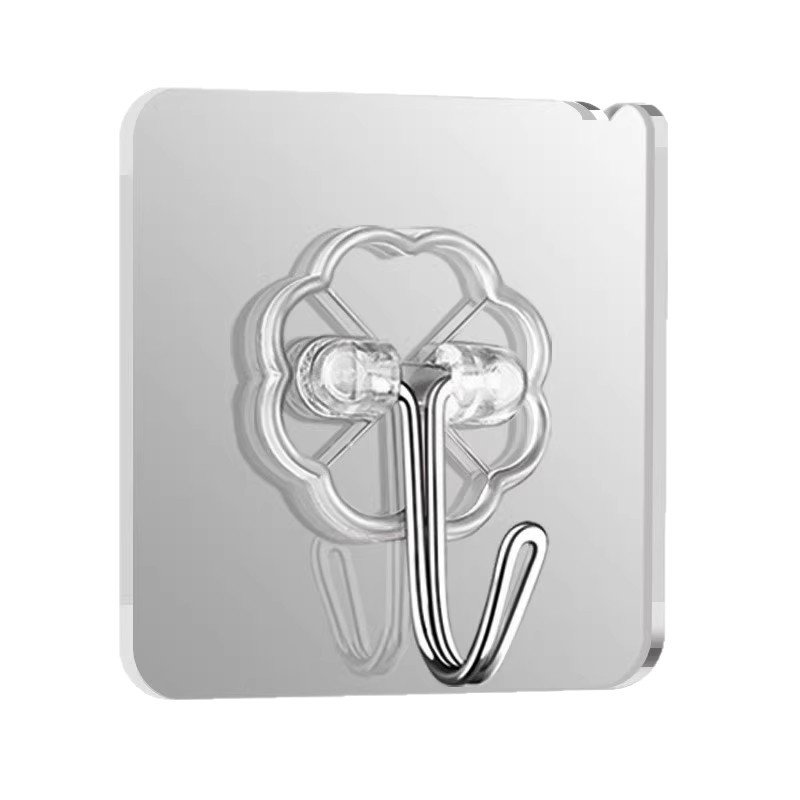 Gancho Adhesivo fuerte Gancho transparente para pared Gancho sin agujeros Gancho sin costuras Gancho de cocina de baño de carga fuerte sin costuras