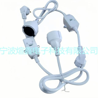三芯欧式漏保插头电源线 欧标三芯带螺丝孔漏电保护器开关延长线