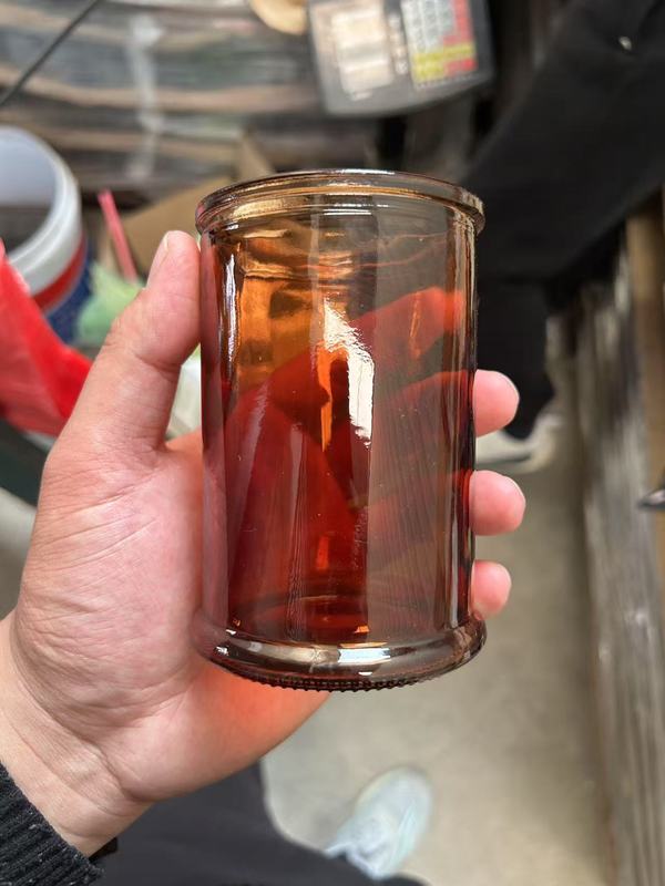 現物茶色アロマキャンドル大豆キャンドルカップ蓋付きガラス茶葉缶室内雰囲気燭台お土産|undefined