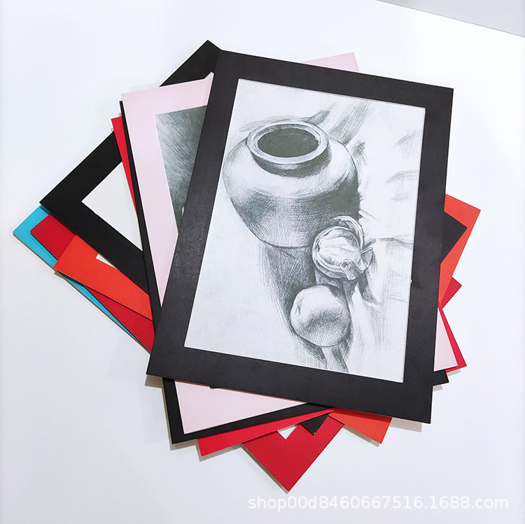a3a4 Simple Children's Painting Mounted Frame 4 Open 8 Open Card Paper Photo Frame Mounted Art Works Watercolor Sketch Paper Frame