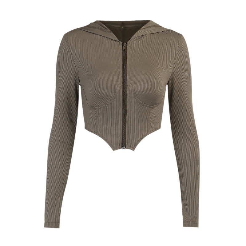 women s hooded zipper top nihaostyles clothing wholesale NSFLY77662
