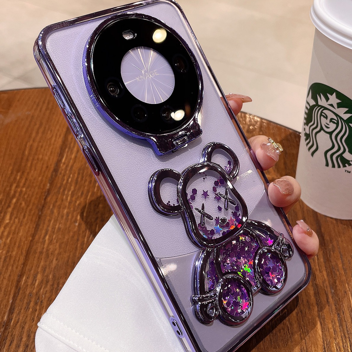 El nuevo soporte de lente abatible Huawei Mate60Pro del oso de arenas movedizas es adecuado para Huawei Mate60 para hombres y mujeres