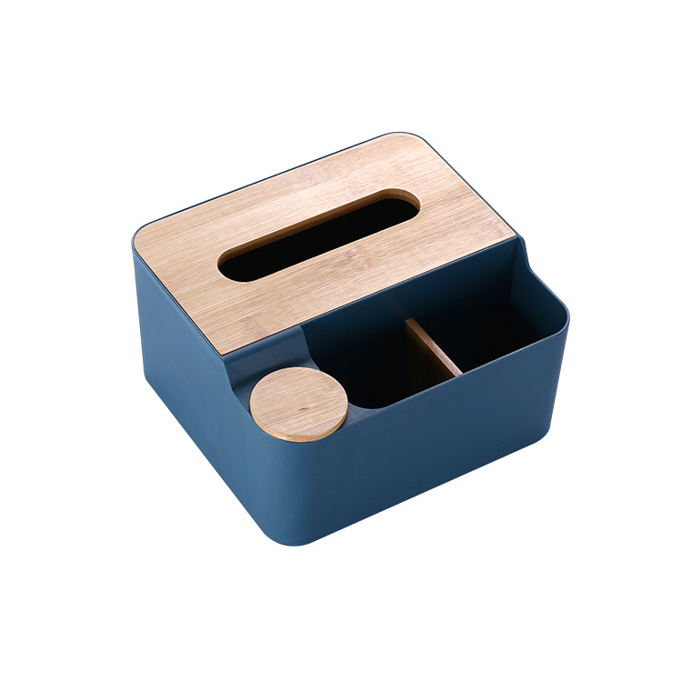 Estilo japonés cubierta de madera caja de pañuelos de escritorio creativo sala de estar simple cosméticos caja de almacenamiento de control remoto