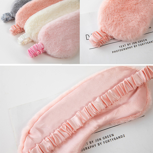Cross-border exclusive cute plush nap eye mask for students, suitable for boys and girls, summer ice silk eye shield