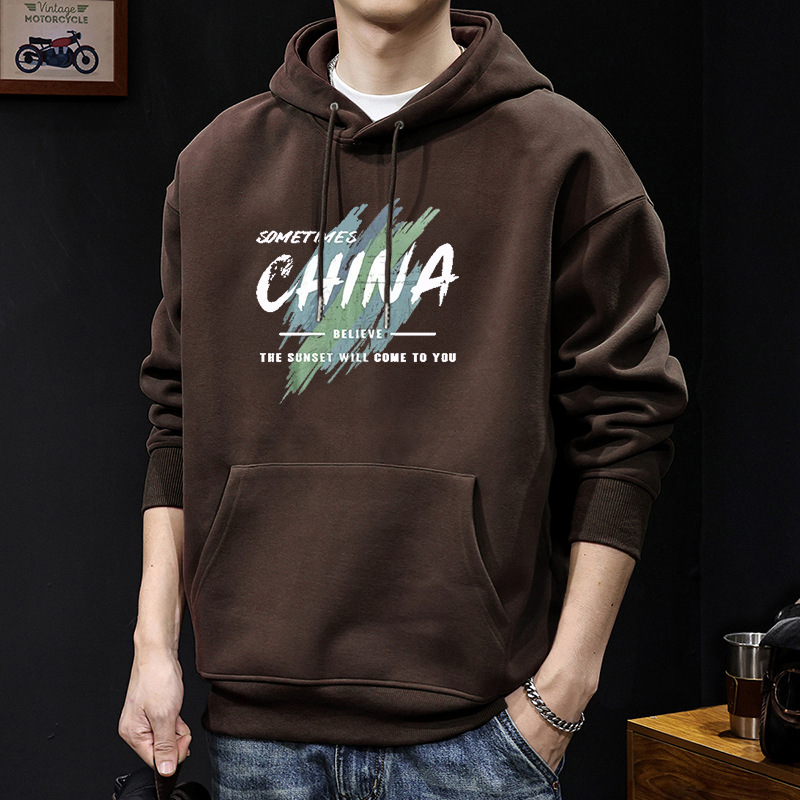 420g estilo japonés guapo chaqueta impresa con capuzas primavera y otoño suelta chaqueta de pareja de estudiantes