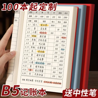 新款b5每日记账本a5笔记本本子定制logo肤感软皮面加厚a6记事本