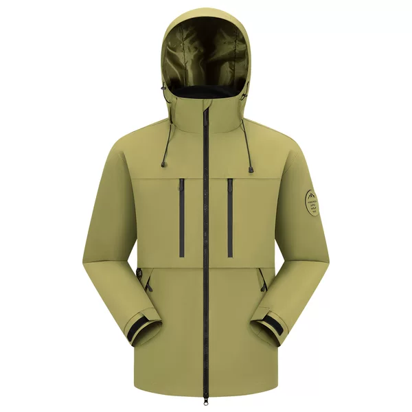 Outdoor windproof and waterproof jacket, hooded mountaineering jacket, thickened softshell windproof outerwear, unisex style, in stock