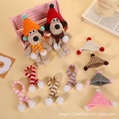 クロスボーダーミニニット三角帽子クリスマス装飾 diy アクセサリーウールミニ帽子小さなスカーフ