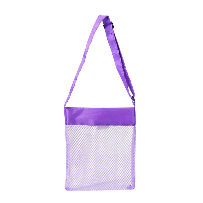 작은 사각 메쉬 가방 보라색 버클