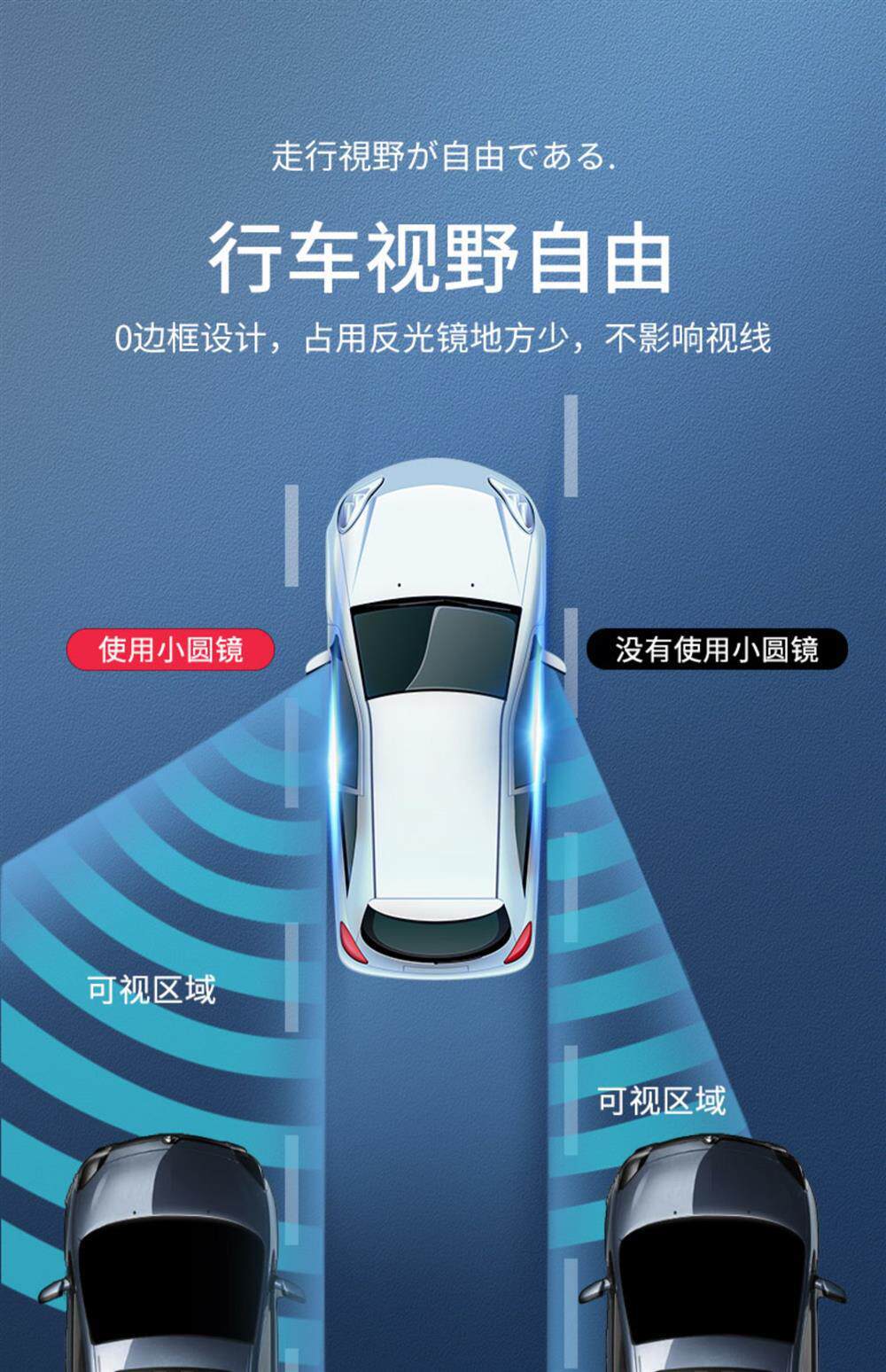 Rearview Mirror Rain-Proof Film, Small Round Mirror, Reversing Mirror, Ultra-Clear Car Auxiliary Mirror, 360-Degree Reflective Mirror, Rearview Mirror