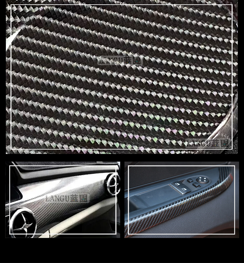 Car Color Changing Film Carbon Fiber Sticker Film Body Roof Black Car Cover Interior Central Control Network Motorcycle Ab Column