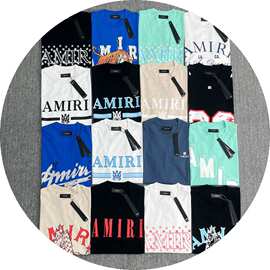 Amiri 美式潮牌高街男女情侣同款宽松半袖T恤夏季薄款圆领短袖