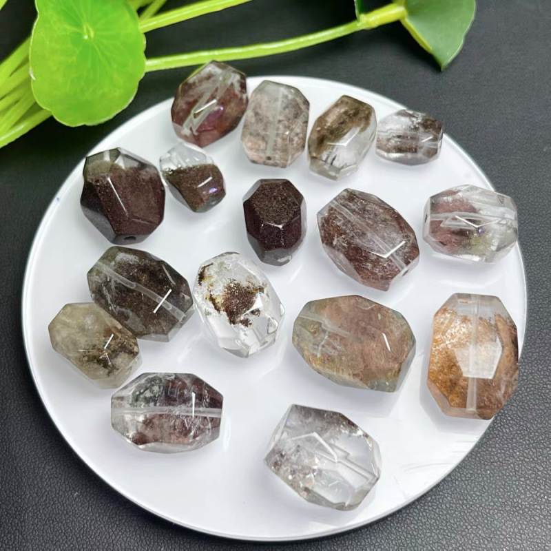 天然绿幽灵随形切面通孔散珠隔珠手工diy手链串珠饰品配件|undefined