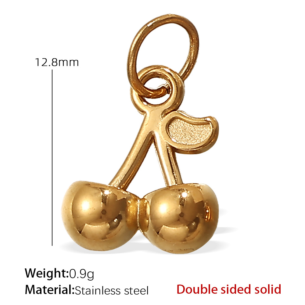 Accesorios de joyería transfronterizos europeos y americanos colgante tridimensional de simulación colgante en forma de corazón de pingüino cereza colgante de collar casero de bricolaje