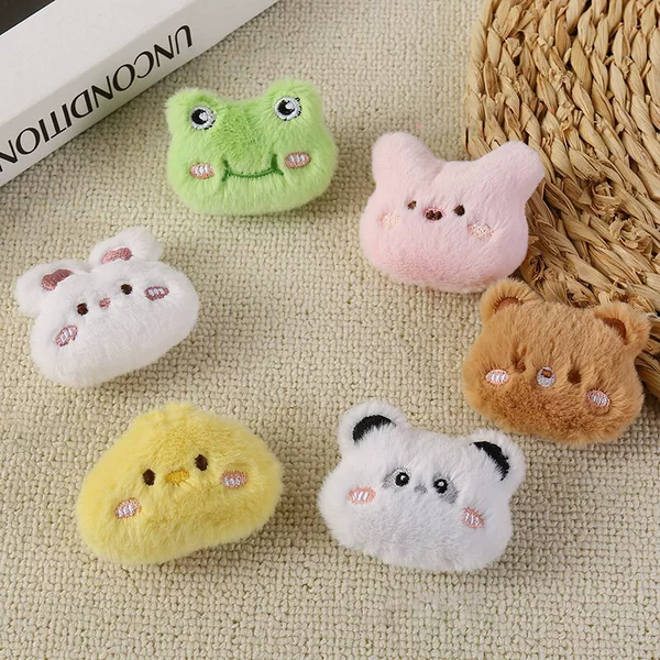 Soft Cute Cartoon Cotton-Filled Plush Doll DIY Detachable Mini Cute Brooch Giant Panda Frog Bear Accessories