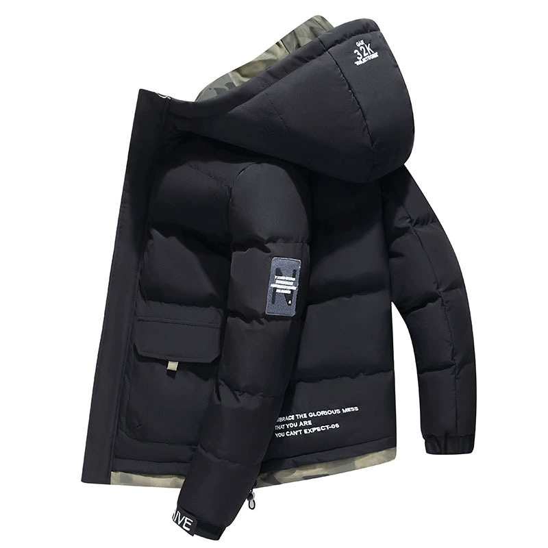 Winter down jacket with down, hoody, Korean style, increased thickness