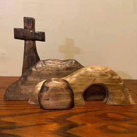 跨境新款 The empty tomb 十字架复活节现场木制装饰