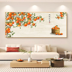 新中国式客間掛け絵現代ソファー背景壁装飾絵柿如意レストラン掛け絵寓意良い壁画