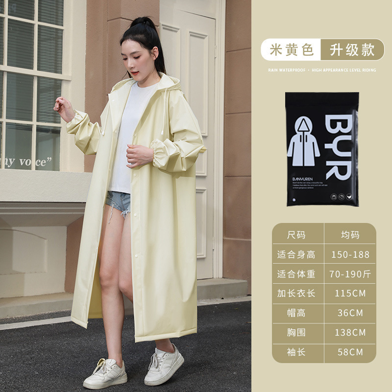 非使い捨てレインコート卸売EVA大人用厚く長くなった屋外ハイキング旅行ポータブルワンピースレインコート|undefined