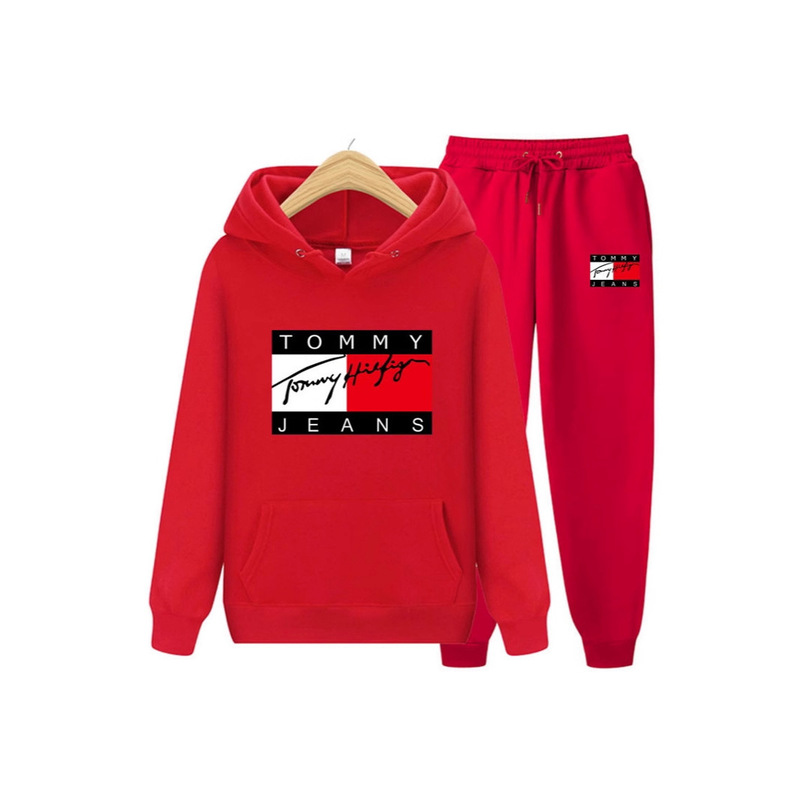 Cross-Border 2024 Hot Selling European and American Trendyy Hooded Sweatshirt Tommy Printed Men's and Women's Same Style Sweatshirt Hoodie Set Cross-Border 2024 Hot Selling European and American Trendyy Hooded Sweatshirt Tommy Printed Men's and Women's Same Style Sweatshirt Hoodie Set