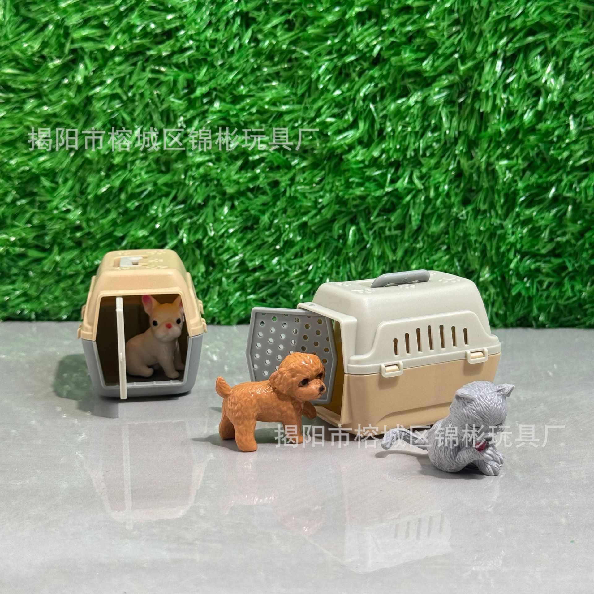 Cross-Border Pet House Simulation Mini Dog Cage Cat Cage Pet Flight Box Portable Cage Doll House Play House Accessories
