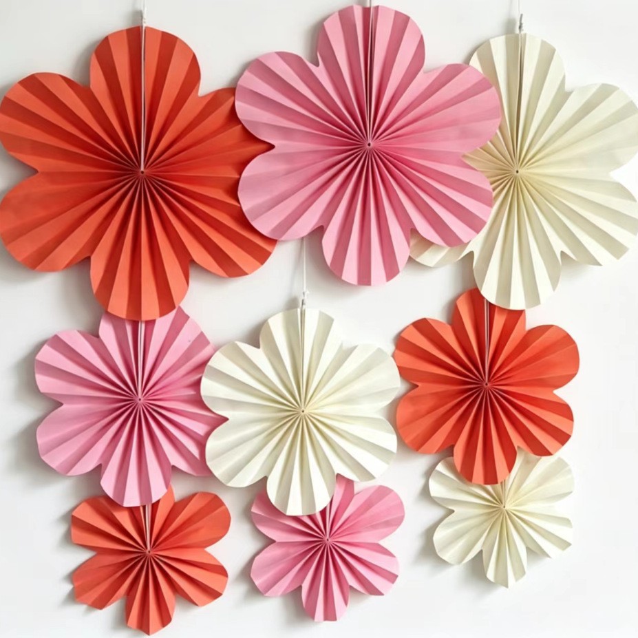 Colgantes transfronterizos floral estereoscópico colgantes floral decoración de boda atmósfera de cumpleaños papel decorativo floral origami