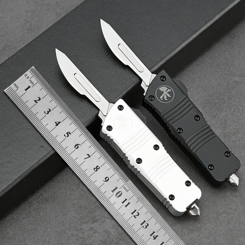 跨境热销铝合金EDC直出美工刀迷你随身防身户外刀求生刀快递小刀