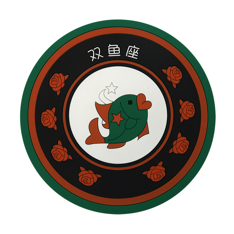 Creativo de dibujos animados doce constelación montaña PVC de goma suave antideslizante estera taza de té de silicona redonda estera de aislamiento