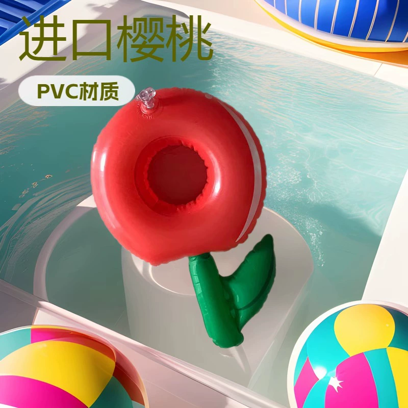 Производитель: ПВХ надувной держатель для чашек в форме вишни, держатель для чашек в форме кактуса, надувной креативный держатель для чашек, подставка для воды.