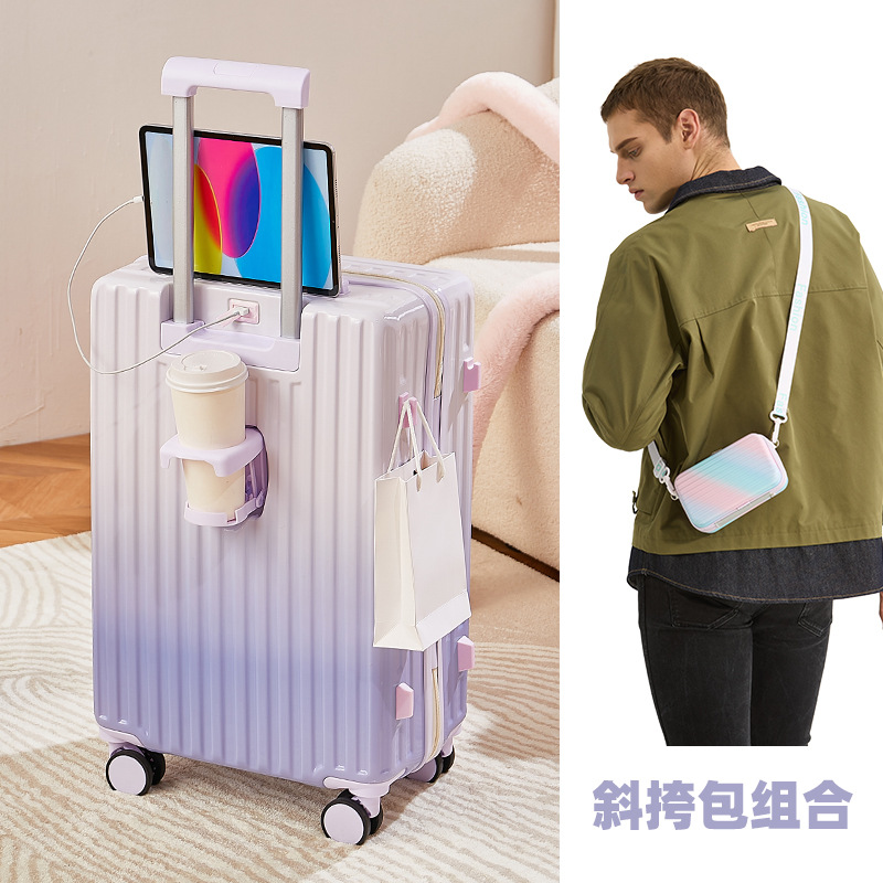 Maleta mujer de alto valor neto neto caja con ruedas de color degradado para hombre 24 pulgadas de gran capacidad contraseña de estudiante caja de viaje